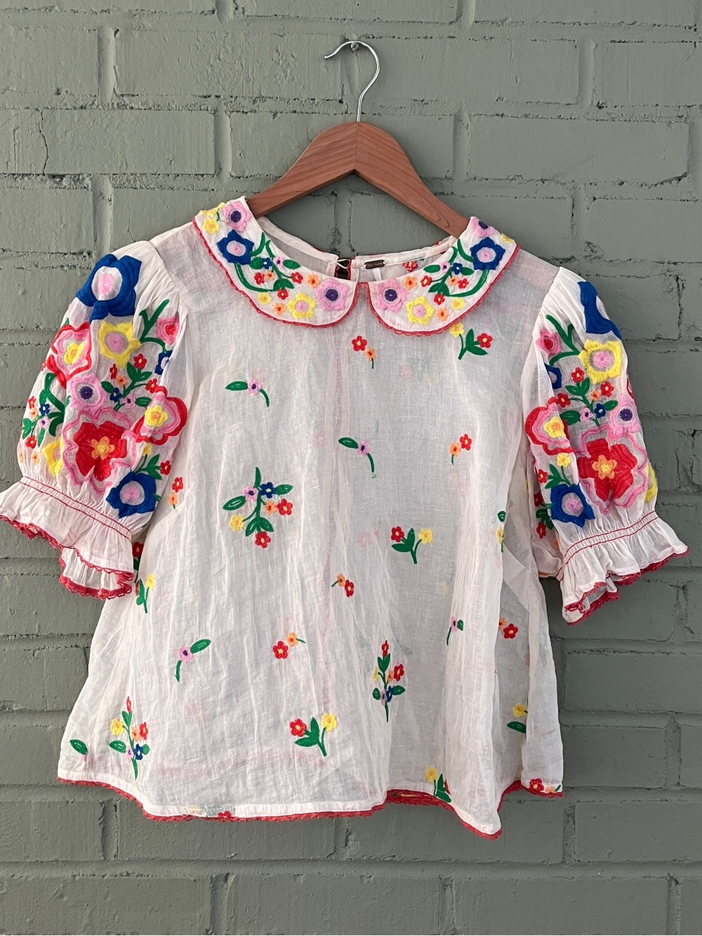 Free People embroidered blouse
